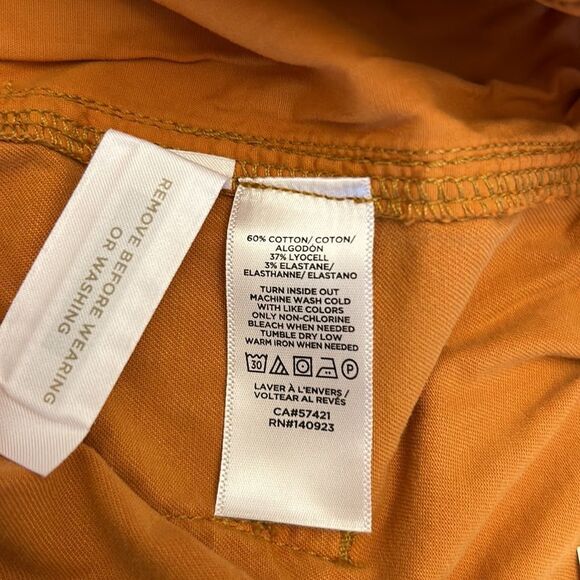 Loft brown/yellow elastic waistband shorts Size M New - Picture 8 of 8